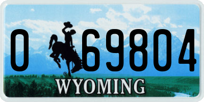 WY license plate 069804