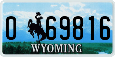 WY license plate 069816