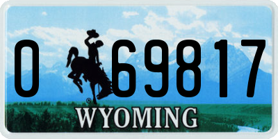 WY license plate 069817