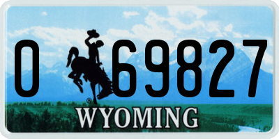 WY license plate 069827