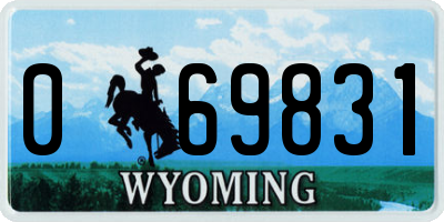 WY license plate 069831