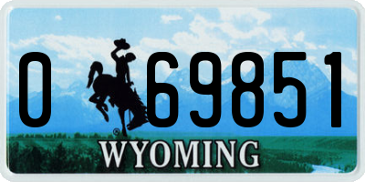 WY license plate 069851