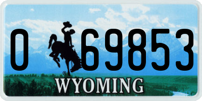WY license plate 069853