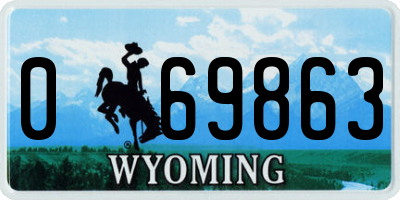 WY license plate 069863