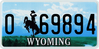 WY license plate 069894
