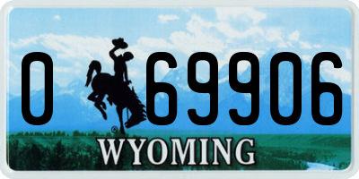 WY license plate 069906
