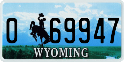 WY license plate 069947
