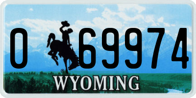 WY license plate 069974