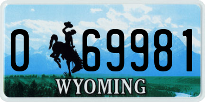 WY license plate 069981