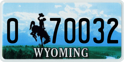 WY license plate 070032