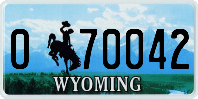 WY license plate 070042