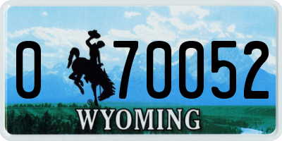 WY license plate 070052