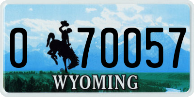 WY license plate 070057