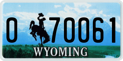 WY license plate 070061