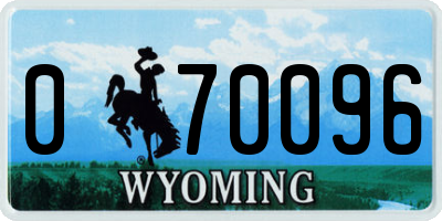 WY license plate 070096