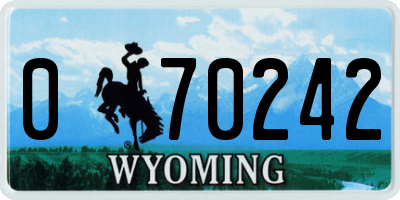 WY license plate 070242