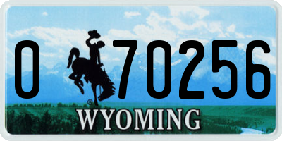 WY license plate 070256