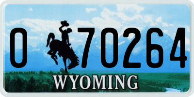 WY license plate 070264