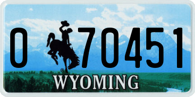 WY license plate 070451