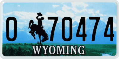 WY license plate 070474