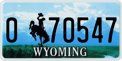 WY license plate 070547