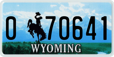 WY license plate 070641