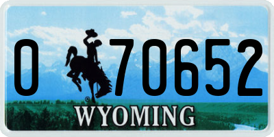 WY license plate 070652