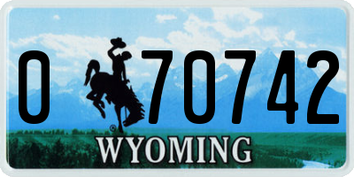 WY license plate 070742