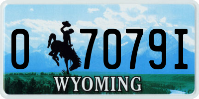 WY license plate 07079I