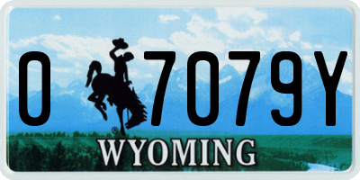 WY license plate 07079Y