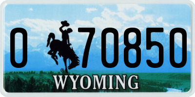 WY license plate 070850