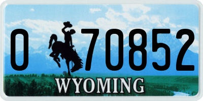 WY license plate 070852