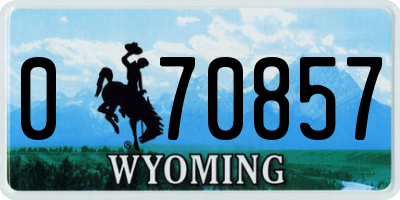 WY license plate 070857