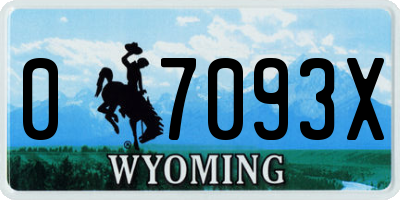 WY license plate 07093X
