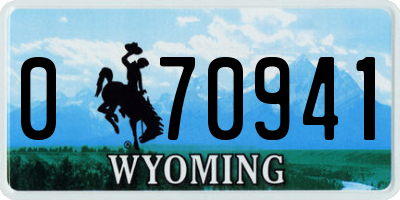 WY license plate 070941