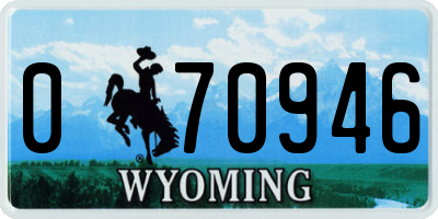 WY license plate 070946