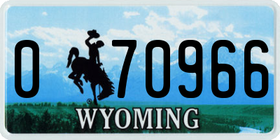 WY license plate 070966