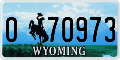 WY license plate 070973