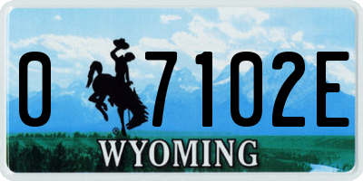 WY license plate 07102E
