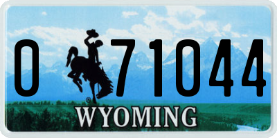 WY license plate 071044