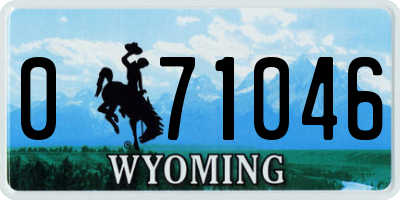 WY license plate 071046