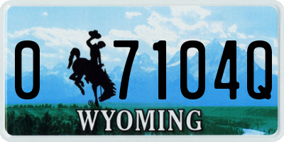 WY license plate 07104Q