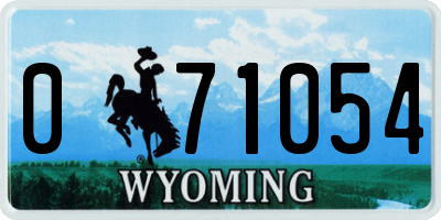 WY license plate 071054