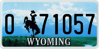WY license plate 071057
