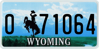 WY license plate 071064