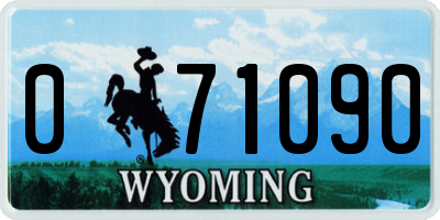 WY license plate 071090