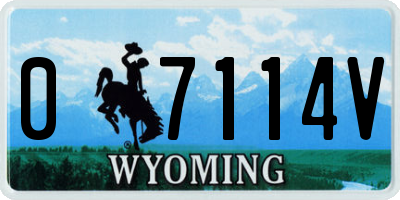 WY license plate 07114V