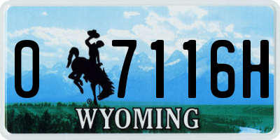 WY license plate 07116H