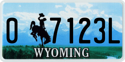 WY license plate 07123L