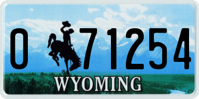 WY license plate 071254